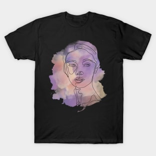 Abstruct face art printed tee Digital art casual wear T-shirt T-Shirt